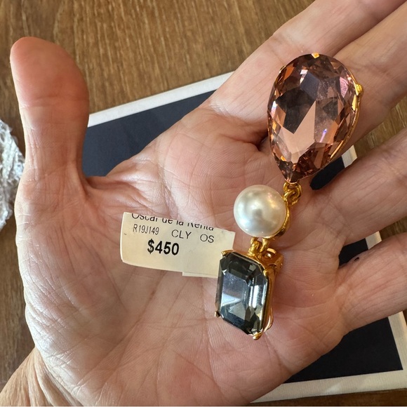 NWT Oscar de la Renta gemstone mismatched drop earrings - Picture 10 of 13